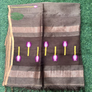 Pure Linen Jamdhani saree-PLJS03