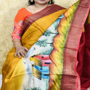 Pure Tusser Painting saree:PT2