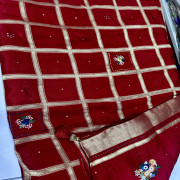 Russian Crepe Designer work saree-RCDS03