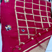 Russian Crepe Designer work saree-RCDS04