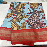 Pen Kalamkari Kanjeevaram Pythani saree-PkKS10