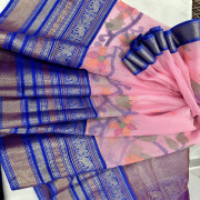 Fusion saree, Maslin Jamdhani with Gadwal-FMG013
