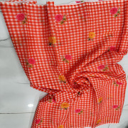 Vintage Linen Checks saree-VLCH08