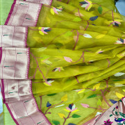 Fusion saree, Maslin Jamdhani with Gadwal-FMG016