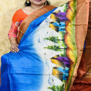 Pure Tusser Painting saree:PT3