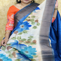 Pure Tusser Painting saree:PT6