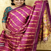 Tusser shibori sarees,no:21Ti6