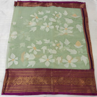 Fusion saree, Maslin Jamdhani Gadwal boarder-FMG01