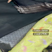 Fusion saree, Maslin Jamdhani with Gadwal-FMG05
