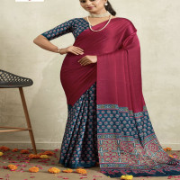 Modal silk Azhrakh Print saree-MODS014