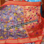 Pen Kalamkari Kanjeevaram Pythani saree-PkKS08