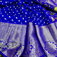 Fusion saree, Maslin Jamdhani with Gadwal-FMG012