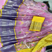 Fusion saree, Maslin Jamdhani with Gadwal-FMG021