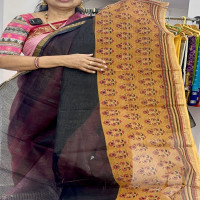 Pure Cotton Kota Azhrakh Print Saree-PCKA09