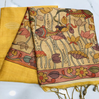 Tusser Kalamkari saree-TKLS09
