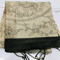 Tusser Kalamkari saree-TKLS14