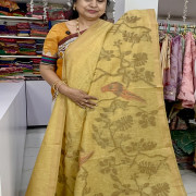 Linen Jamdhani Pythani Pallu saree-LJPS01