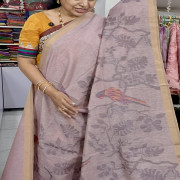 Linen Jamdhani Pythani Pallu saree-LJPS04