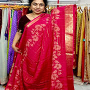 Chinon Crepe Checks Saree-CHCS06