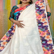 Designer Linen Saree-DLS09