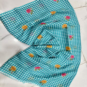Vintage Linen Checks saree-VLCH02