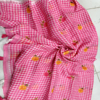 Vintage Linen Checks saree-VLCH04
