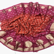 Chinon Bandhini Checks Saree-CHBS01