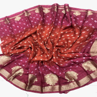 Chinon Bandhini Checks Saree-CHBS01