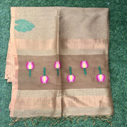 Pure Linen Jamdhani saree-PLJS02