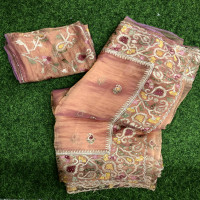 Glass Tissue Cocktail Designer Saree-GTDS02