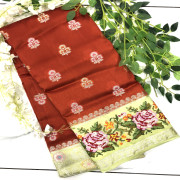 Petite Point Pure Mango Silk Sarees-PPMS01