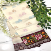 Petite Point Pure Mango Silk Sarees-PPMS04