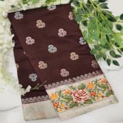 Petite Point Pure Mango Silk Sarees-PPMS05