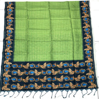 Tanjore Paint Khadi Pattu Sarees-TKPS05