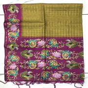 Tanjore Paint Khadi Pattu Sarees-TKPS07