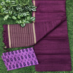 Plain Desi Tusser Sarees-PDT04