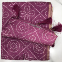 Silk Kota Tissue Bandhini Sarees-SKTB02