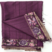 Tusser Petite Point Works Sarees-TPP05